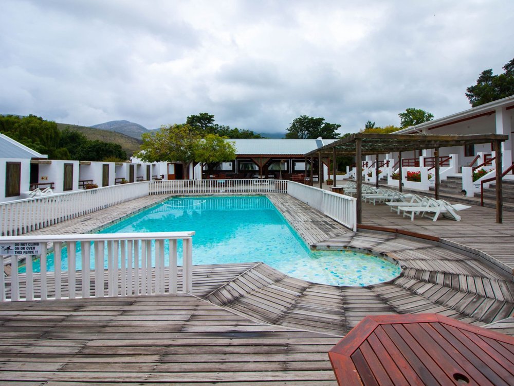 Pool deck built around a constrained, multi-level site